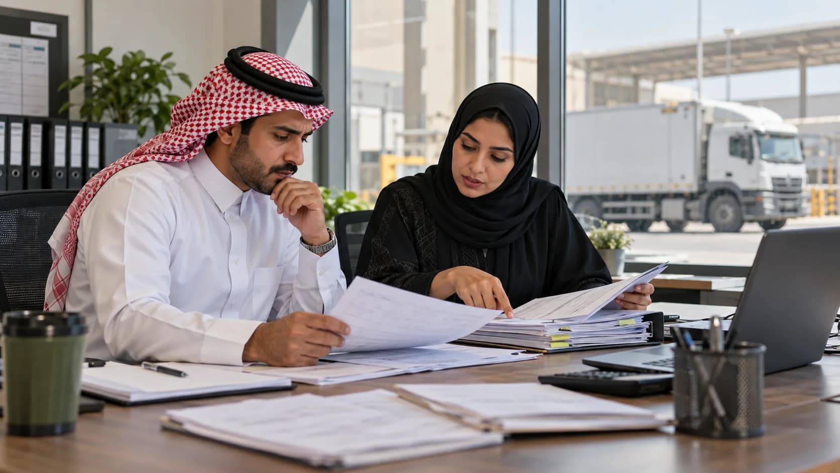 Operations and finance staff reconciling a delivery job with its billing records.
